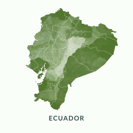 maps of Ecuador, watercolour style vector Illustration.のイラスト素材