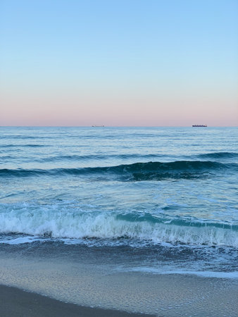 Beautiful seascape in the evening. Chornomorsk, Ukraine.