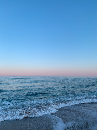 Beautiful seascape with a view of the sea and the skyの写真素材