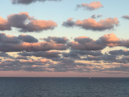 Cloudscape, Colored Clouds at Sunset near the Black Seaの写真素材