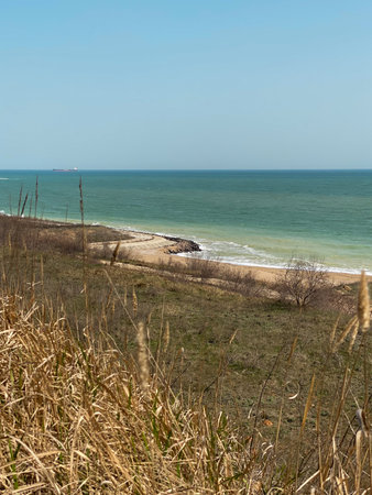 Coast of the Black Sea. Ukraine, Chornomorskの写真素材