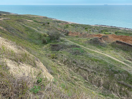 The coast of the Black Sea. Ukraine, Chornomorskの写真素材