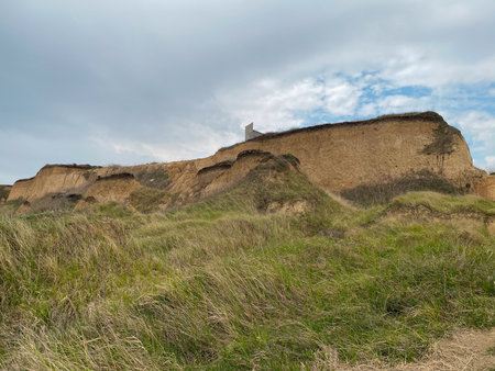 Dunes on the coast of the Black Sea. Ukraine, Chornomorskの写真素材