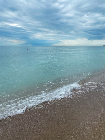 Stormy sky over the sea. Seascape. Nature composition.の写真素材