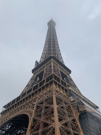Aerial view of the Eiffel Tower in Paris, Franceの写真素材