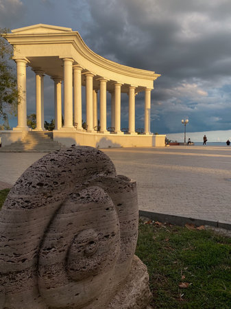 Monument in Chornomorsk, Ukraineの写真素材