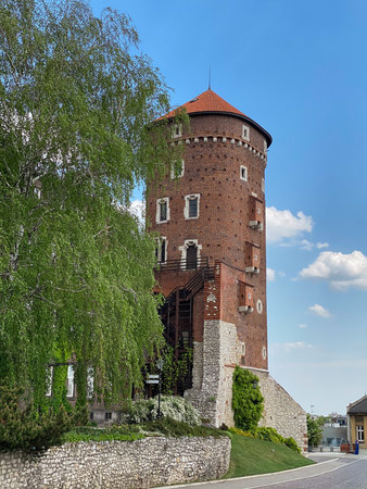 The tower of the old town. Tower of the Krakow castleの写真素材