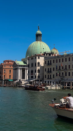 View of the Grand Canal in Venice, Italy.の写真素材