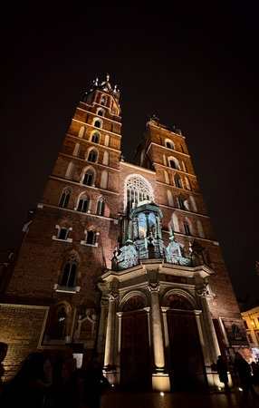St. Mary's Basilica in Krakow, Polandの写真素材