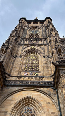 St. Vitus Cathedral in Prague, Czech Republic. Gothic architecture.