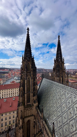 View of Vltava river in Prague, Czech Republic.の写真素材