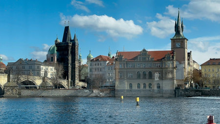 Charles Bridge in Prague, Czech Republic.の写真素材