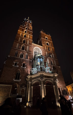 St. Mary's Basilica in Krakow, Polandの写真素材