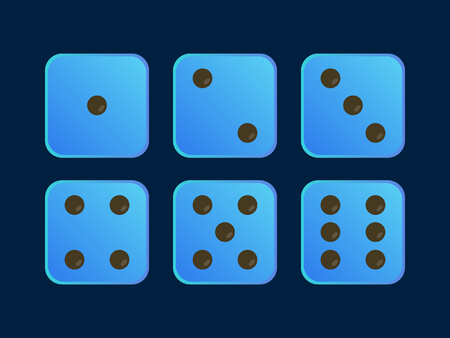 Blue Colour Dice Vector Illustrationのイラスト素材