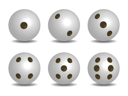 3d White Color Vector Diceのイラスト素材