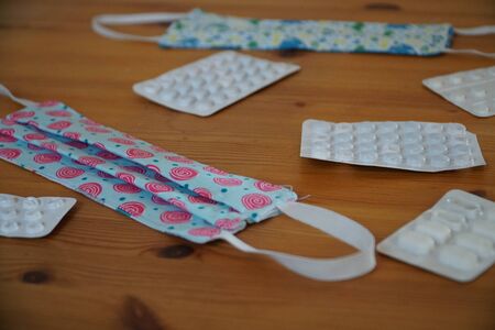 Homemade masks during the Coronavirus Covid-19 Virus outbreak pandemic