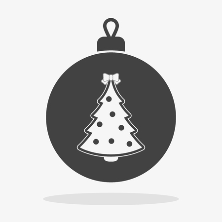 Christmas ball with snowflake Icon flatのイラスト素材
