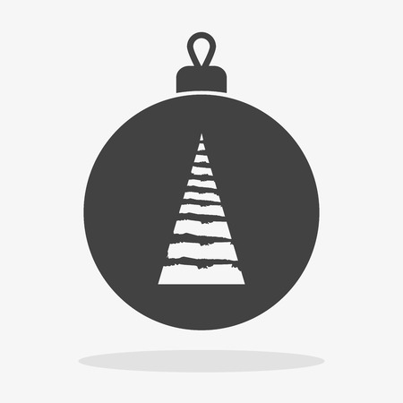 Christmas ball with tree Icon flatのイラスト素材