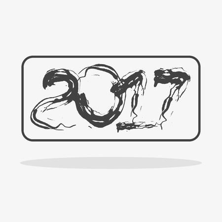 icon "2017" new yearのイラスト素材