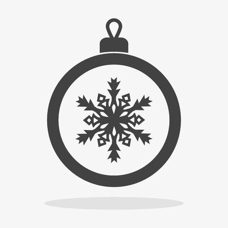 Christmas ball with snowflake Icon flatのイラスト素材