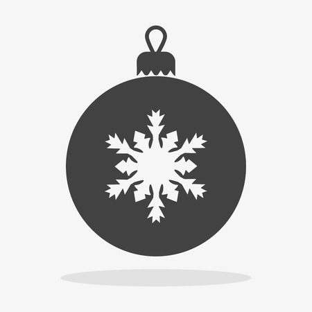 Christmas ball with snowflake Icon flatのイラスト素材