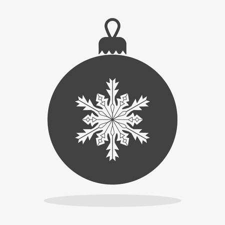 Christmas ball with snowflake Icon flatのイラスト素材