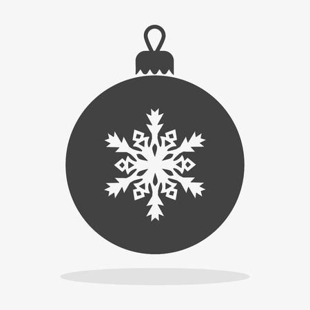 Christmas ball with snowflake Icon flatのイラスト素材