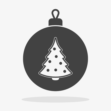 Christmas ball with snowflake Icon flatのイラスト素材