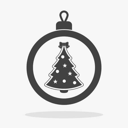 Christmas ball with snowflake Icon flatのイラスト素材