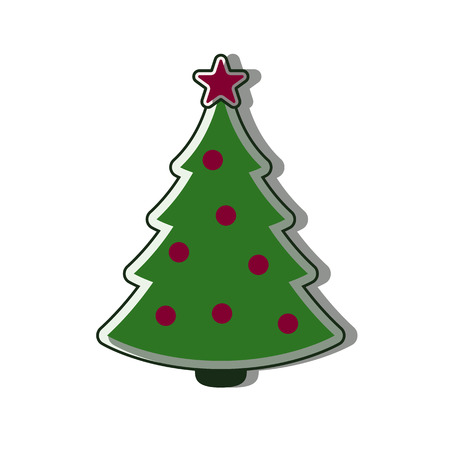 Christmas tree Icon flat vector new yearのイラスト素材