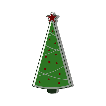 Christmas tree Icon flat vector new yearのイラスト素材