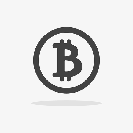 Bitcoin icon. Vector illustration style is flat iconic symbols, gray color, white background.のイラスト素材