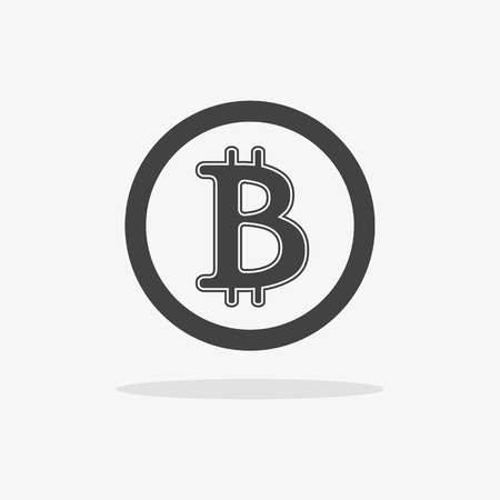 Bitcoin icon. Vector illustration style is flat iconic symbols, gray color, white background.のイラスト素材