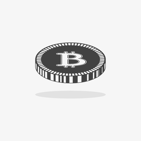 Bitcoin icon. Vector illustration style is flat iconic symbols, gray color, white background.のイラスト素材