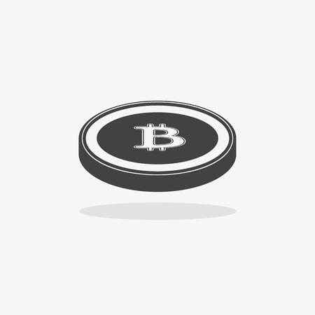 Bitcoin icon. Vector illustration style is flat iconic symbols, gray color, white background.のイラスト素材