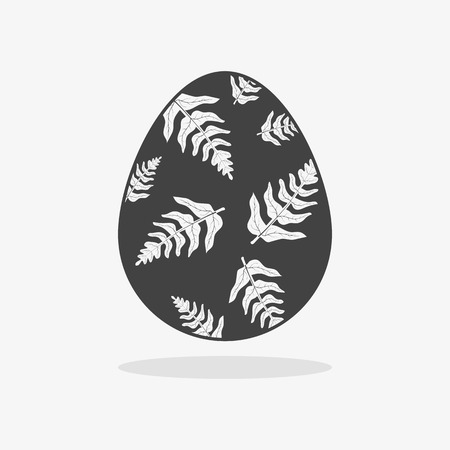 Easter egg In black white style on an isolated backgroundのイラスト素材