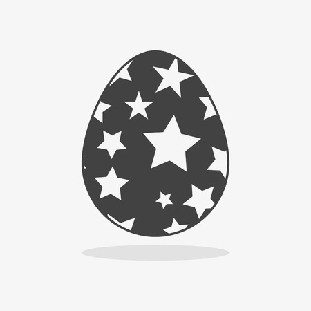 Easter egg In black white style on an isolated backgroundのイラスト素材