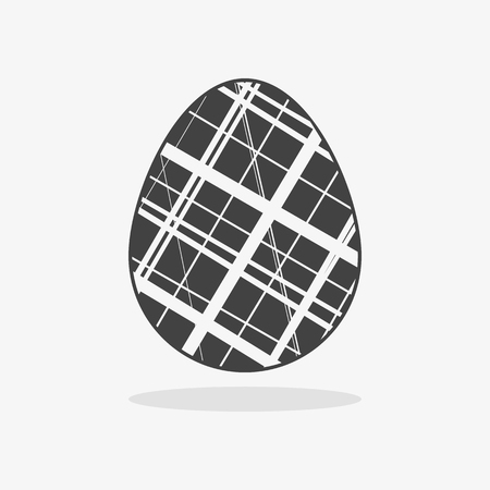 Easter egg In black white style on an isolated backgroundのイラスト素材