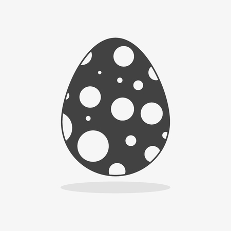 Easter egg In black white style on an isolated backgroundのイラスト素材