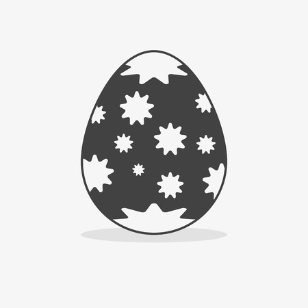 Easter egg In black white style on an isolated backgroundのイラスト素材
