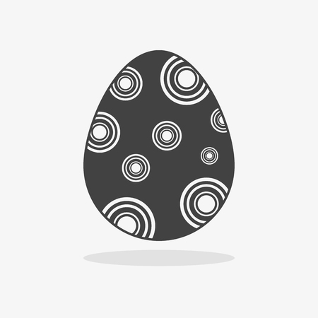 Easter egg In black white style on an isolated backgroundのイラスト素材