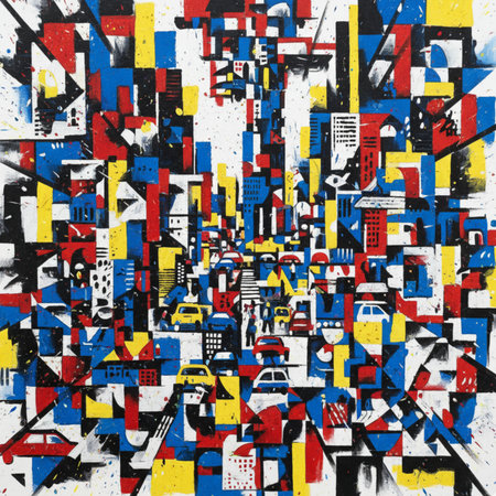 Abstract urban art collage. Fragment of colorful graffiti on a concrete wall. Modern urban art.の素材