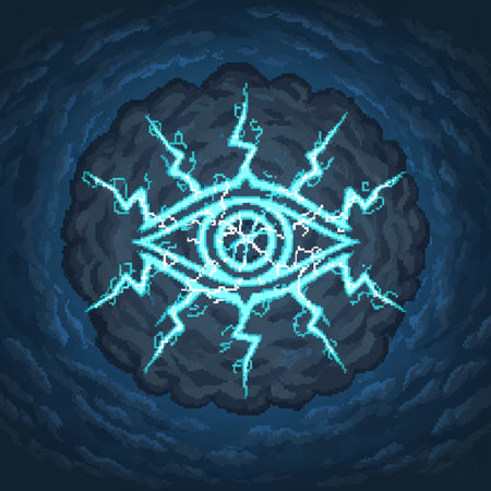 Eye of Providence. Mystical symbol on blue background. Vector illustrationの素材