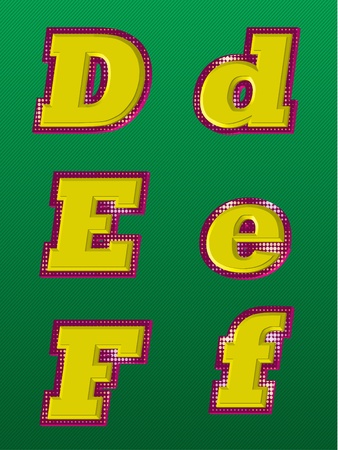 Set Emboss Character with Green Backgroundのイラスト素材