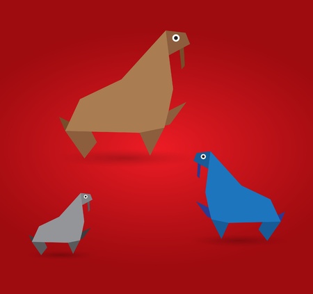 Origami Animalのイラスト素材