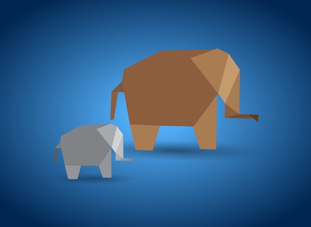 Origami Elephantのイラスト素材