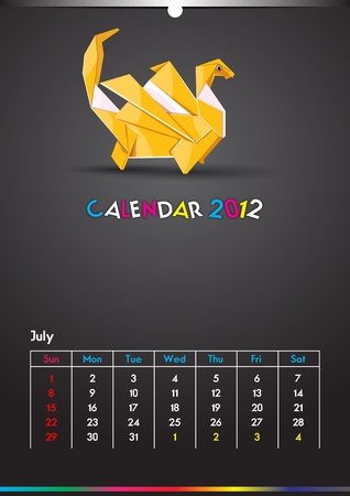 Dragon Calendar 2012 Templateのイラスト素材