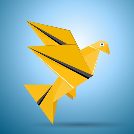 Vector origami flying birdのイラスト素材