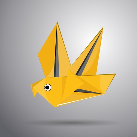 Vector origami flying birdのイラスト素材