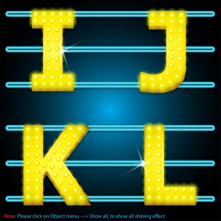 LED Shining lamps alphabetのイラスト素材